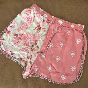Zara Pink and Cream Patterned Shorts